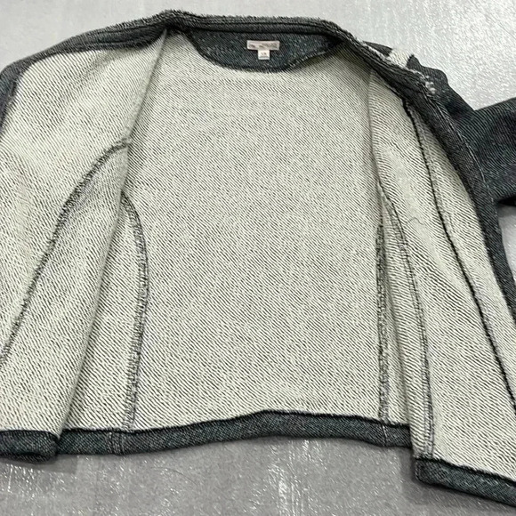 [L]Gap Cotton Knit French Terry Asymmetrical  ZipUp Moto Jacket - Picture 6 of 10